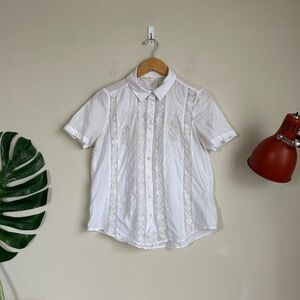 Anthropologie Meadow Rue Short Sleeve Button Down Shirt